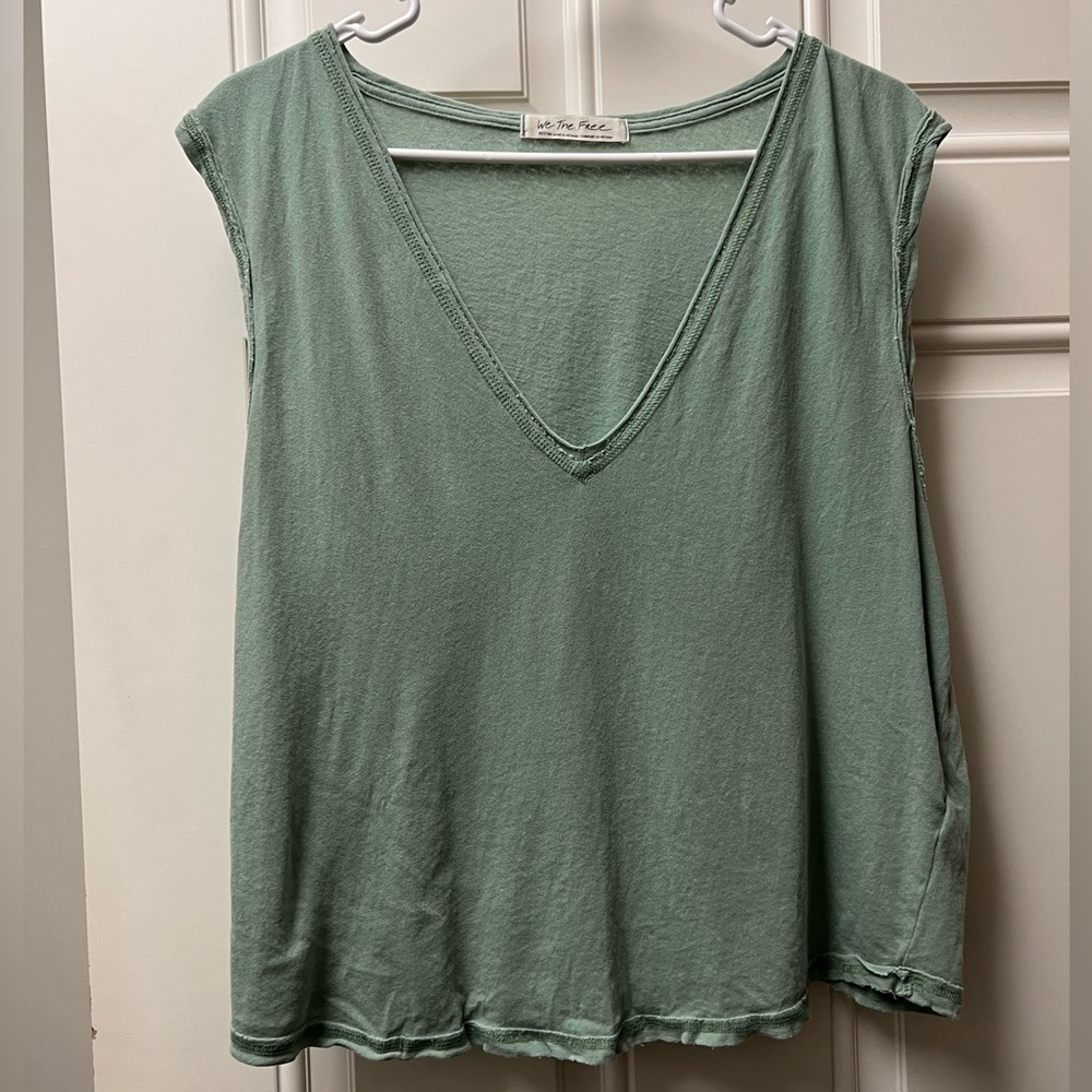 free people sage green tank top